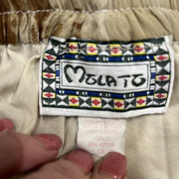 Molato Pants Womens‎ 1X Wide Leg Chiffon Overlay Lined Asymmetrical Nature Print - Picture 7 of 9